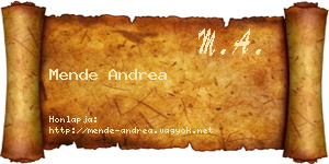 Mende Andrea névjegykártya